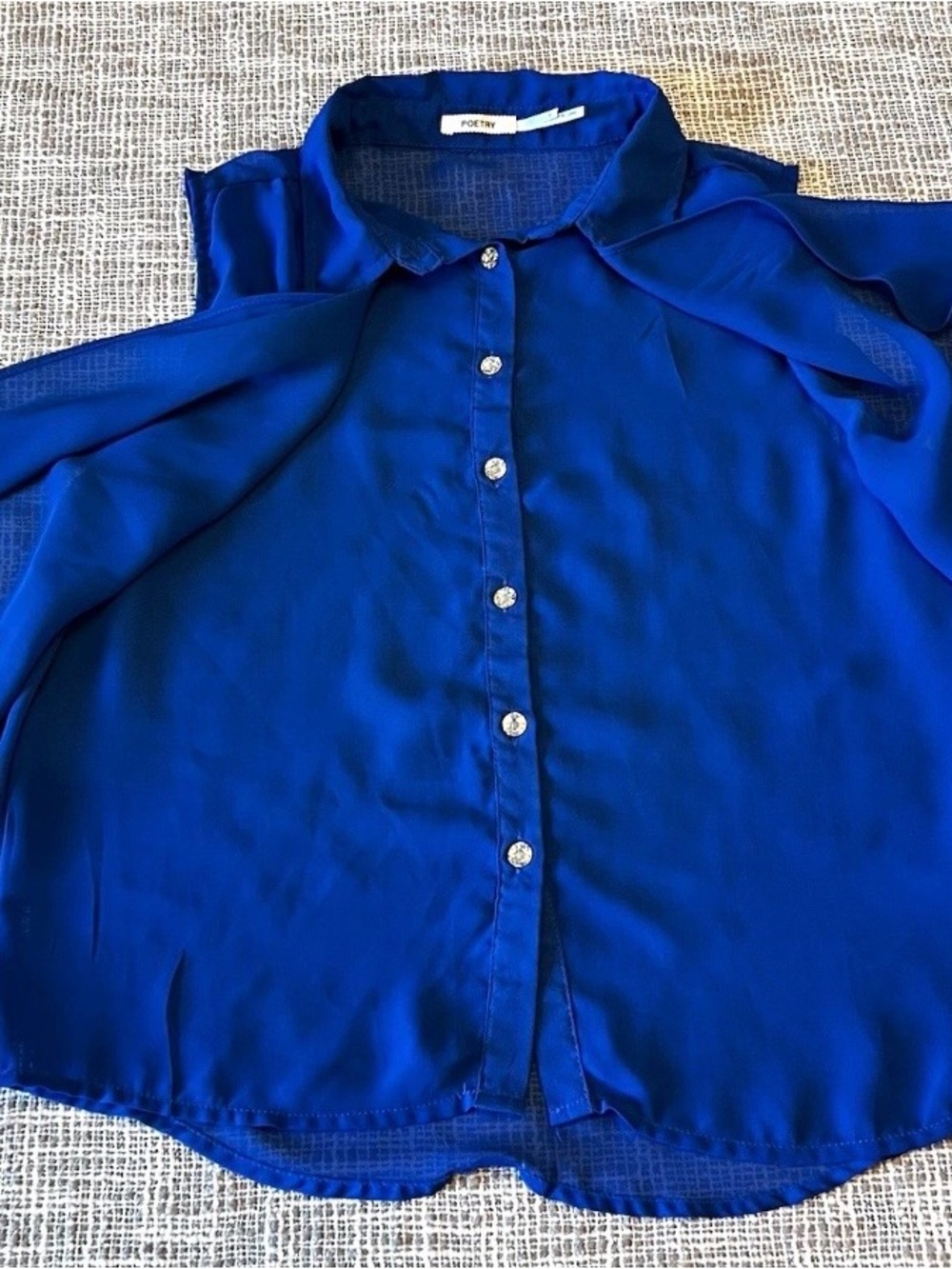 Poetry Royal Blue Button-Down Blouse
